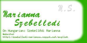 marianna szebelledi business card