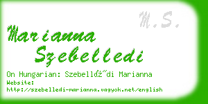 marianna szebelledi business card